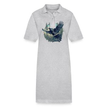 Corbeaux Corbeaux - Robe polo bio PAIGER Stanley/Stella Femme - gris chiné - Devant