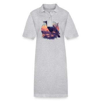 Corbeaux Corbeaux - Robe polo bio PAIGER Stanley/Stella Femme - gris chiné - Devant