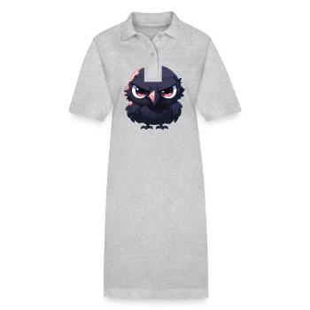 Corbeaux Corbeaux - Robe polo bio PAIGER Stanley/Stella Femme - gris chiné - Devant