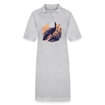 Corbeaux Corbeaux - Robe polo bio PAIGER Stanley/Stella Femme - gris chiné - Devant