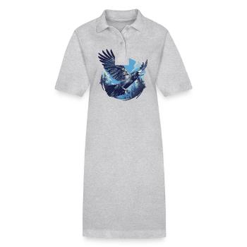 Corbeaux Corbeaux - Robe polo bio PAIGER Stanley/Stella Femme - gris chiné - Devant