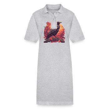 Corbeaux Corbeaux - Robe polo bio PAIGER Stanley/Stella Femme - gris chiné - Devant