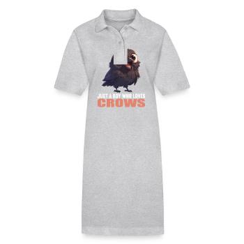 Corbeaux Corbeaux - Robe polo bio PAIGER Stanley/Stella Femme - gris chiné - Devant