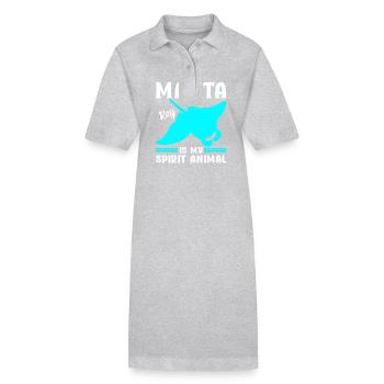 Mantarochen Großer Manta Meeresbewohner - Stanley/Stella Frauen Bio-Polokleid PAIGER - Grau meliert - Vorne