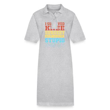 Chirurgie du genou - Robe polo bio PAIGER Stanley/Stella Femme - gris chiné - Devant