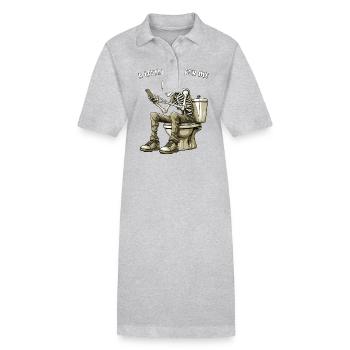 TOILETTE SQUELETTE UN PEU DE TEMPS POUR MOI - Robe polo bio PAIGER Stanley/Stella Femme - gris chiné - Devant