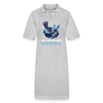 Corbeaux Corbeaux - Robe polo bio PAIGER Stanley/Stella Femme - gris chiné - Devant