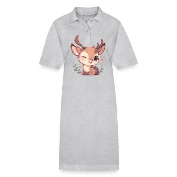 Cerf Cerf - Robe polo bio PAIGER Stanley/Stella Femme - gris chiné - Devant