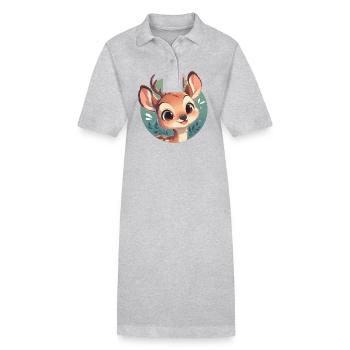 Cerf Cerf - Robe polo bio PAIGER Stanley/Stella Femme - gris chiné - Devant