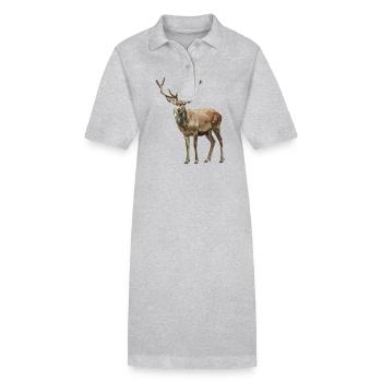 Cerf Cerf - Robe polo bio PAIGER Stanley/Stella Femme - gris chiné - Devant