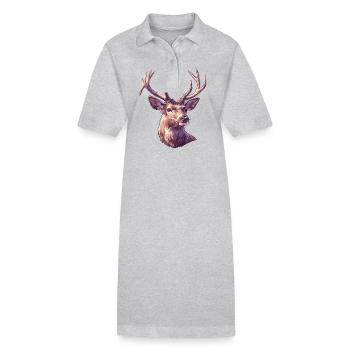 Cerf Cerf - Robe polo bio PAIGER Stanley/Stella Femme - gris chiné - Devant
