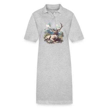 Cerf Cerf - Robe polo bio PAIGER Stanley/Stella Femme - gris chiné - Devant