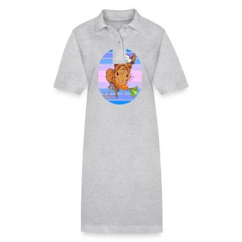 marin marin Moin Ahoy - Robe polo bio PAIGER Stanley/Stella Femme - gris chiné - Devant