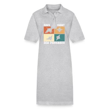 Mantarochen Großer Manta Meeresbewohner - Stanley/Stella Frauen Bio-Polokleid PAIGER - Grau meliert - Vorne