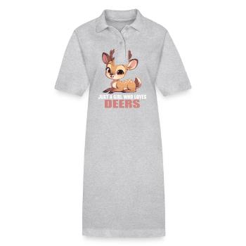 Cerf Cerf - Robe polo bio PAIGER Stanley/Stella Femme - gris chiné - Devant