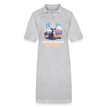 Cerf Cerf - Robe polo bio PAIGER Stanley/Stella Femme - gris chiné - Devant