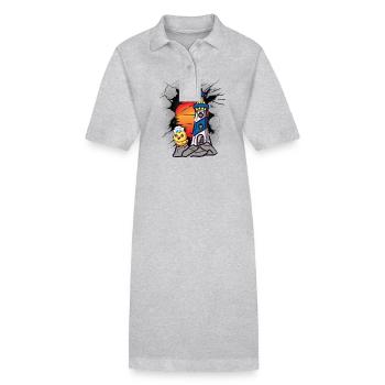 Seefahrt Matrosen Küken Leuchtturm maritim - Stanley/Stella Frauen Bio-Polokleid PAIGER - Grau meliert - Vorne