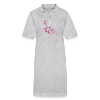 Mandala Flamingo Flamingo Wasservogel Flamingo - Stanley/Stella Frauen Bio-Polokleid PAIGER - Grau meliert - Vorne