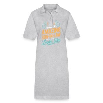 This Is What An Amazing Son In Law Looks Like - Stanley/Stella PAIGER Organic Women’s Polo Dress - heather grey - Front
