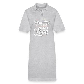Let Everything You Do Be Done In Love 4 - Stanley/Stella Frauen Bio-Polokleid PAIGER - Grau meliert - Vorne