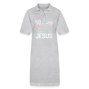 Nothing Sweeter Than Jesus 6 - Stanley/Stella Frauen Bio-Polokleid PAIGER - Grau meliert - Vorne