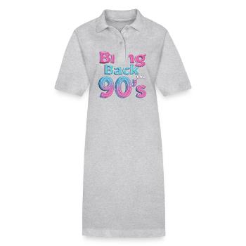 Bring Back the 90's Retro Boombox 90er Jahre - Stanley/Stella Frauen Bio-Polokleid PAIGER - Grau meliert - Vorne