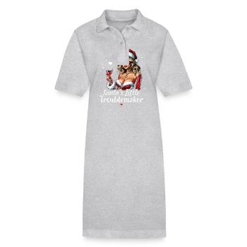 Chapeau de Noël Little Troublemaker du Père Noël - Robe polo bio PAIGER Stanley/Stella Femme - gris chiné - Devant