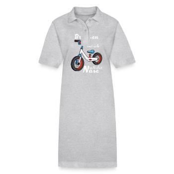 Je freine avec mon nez - Robe polo bio PAIGER Stanley/Stella Femme - gris chiné - Devant