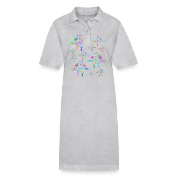 Regenbogen Giraffen Giraffe Kinder Kind Zootiere - Stanley/Stella Frauen Bio-Polokleid PAIGER - Grau meliert - Vorne