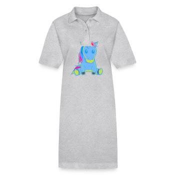 Einhorn Einhörner Baby Kleinkind Kleinkinder Fabel - Stanley/Stella Frauen Bio-Polokleid PAIGER - Grau meliert - Vorne
