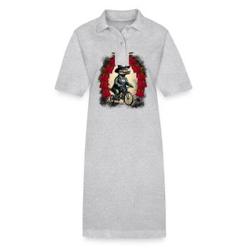 Reptile Reptile Bicycle Wheel Amphibian Crocodile - Stanley/Stella PAIGER Organic Women’s Polo Dress - heather grey - Front