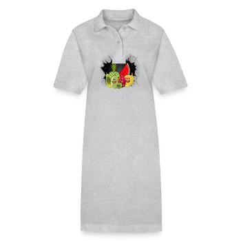 Fruits exotiques Fruits Fruits Végétarien - Robe polo bio PAIGER Stanley/Stella Femme - gris chiné - Devant