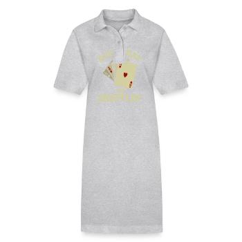 Everyday Cards Shuffle Poker Ace Humor - Stanley/Stella PAIGER Organic Women’s Polo Dress - heather grey - Front