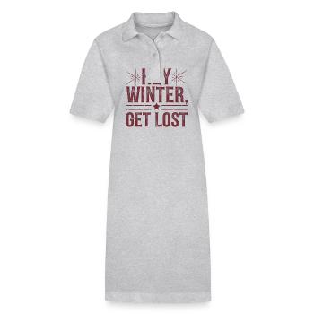 Hey Winter Get Lost - Stanley/Stella PAIGER Organic Women’s Polo Dress - heather grey - Front
