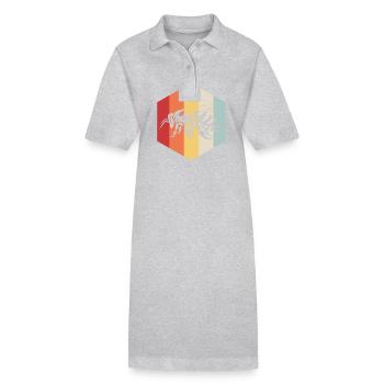 Imker - Stanley/Stella Frauen Bio-Polokleid PAIGER - Grau meliert - Vorne