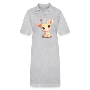 Giraffen Giraffe - Stanley/Stella Frauen Bio-Polokleid PAIGER - Grau meliert - Vorne