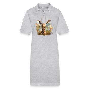 Giraffen Giraffe - Stanley/Stella Frauen Bio-Polokleid PAIGER - Grau meliert - Vorne