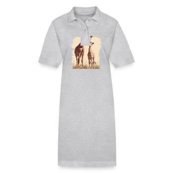 Giraffen Giraffe - Stanley/Stella Frauen Bio-Polokleid PAIGER - Grau meliert - Vorne