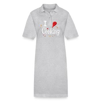 J’aime cuisiner Cuisiner Cuisiner Cuisiner - Robe polo bio PAIGER Stanley/Stella Femme - gris chiné - Devant