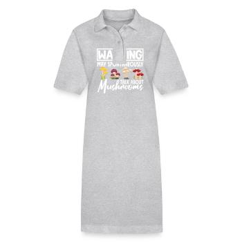 Avertissement : un cueilleur de champignons parle de champignons - Robe polo bio PAIGER Stanley/Stella Femme - gris chiné - Devant