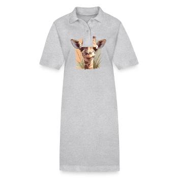 Giraffen Giraffe - Stanley/Stella Frauen Bio-Polokleid PAIGER - Grau meliert - Vorne