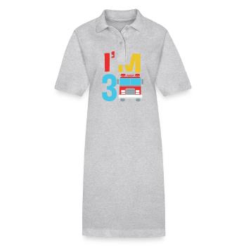 Feuerwehrauto Kindergeburtstag - Stanley/Stella Frauen Bio-Polokleid PAIGER - Grau meliert - Vorne