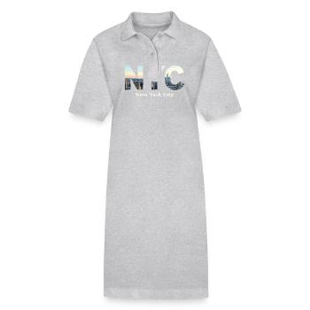 New York – Horizon de New York New York - Robe polo bio PAIGER Stanley/Stella Femme - gris chiné - Devant