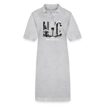 New York – Horizon de New York New York - Robe polo bio PAIGER Stanley/Stella Femme - gris chiné - Devant