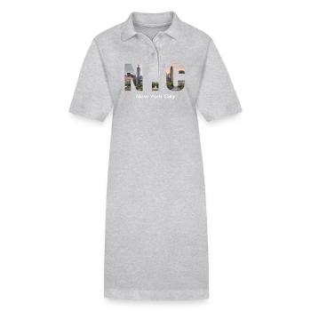 New York – Horizon de New York New York - Robe polo bio PAIGER Stanley/Stella Femme - gris chiné - Devant