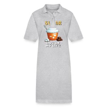 SUGAR OUT OF MY LIFE - Stanley/Stella Frauen Bio-Polokleid PAIGER - Grau meliert - Vorne