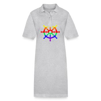 LGBT Steuerrad Gay Pride maritim Ahoi - Stanley/Stella Frauen Bio-Polokleid PAIGER - Grau meliert - Vorne