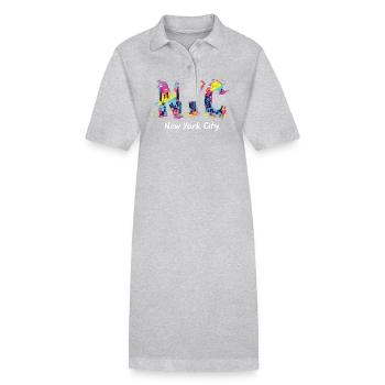 New York – Horizon de New York New York - Robe polo bio PAIGER Stanley/Stella Femme - gris chiné - Devant