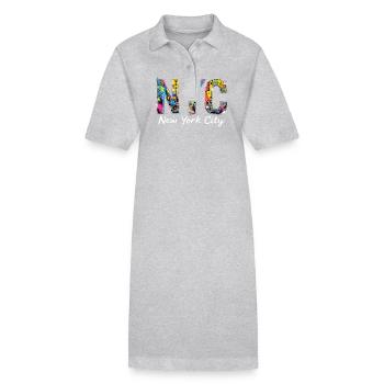 New York – Horizon de New York New York - Robe polo bio PAIGER Stanley/Stella Femme - gris chiné - Devant