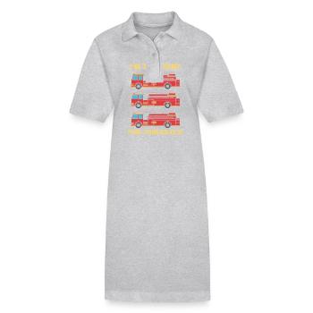 Feuerwehrauto Kindergeburtstag - Stanley/Stella Frauen Bio-Polokleid PAIGER - Grau meliert - Vorne